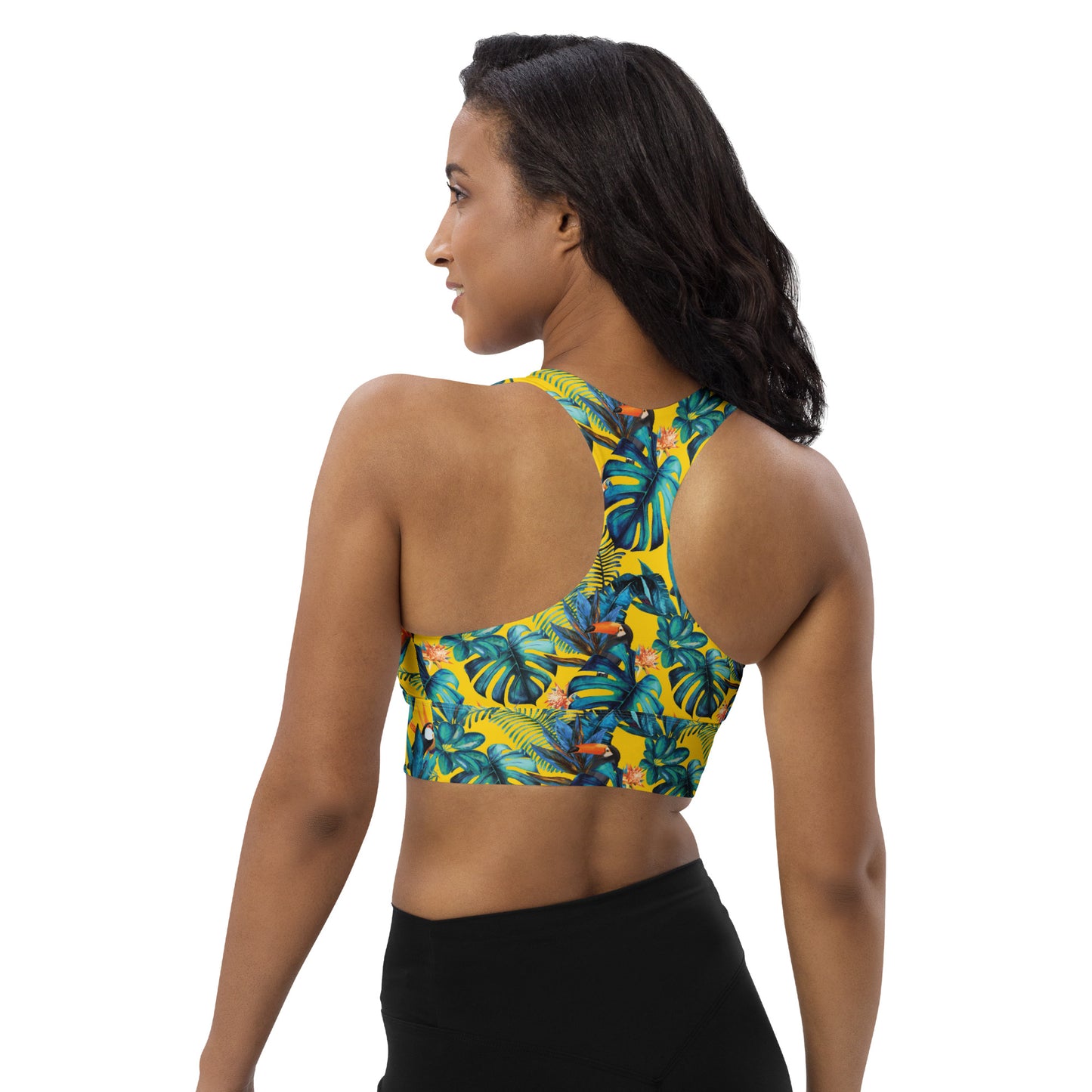 Lemon Leaf Longline Sports Bra