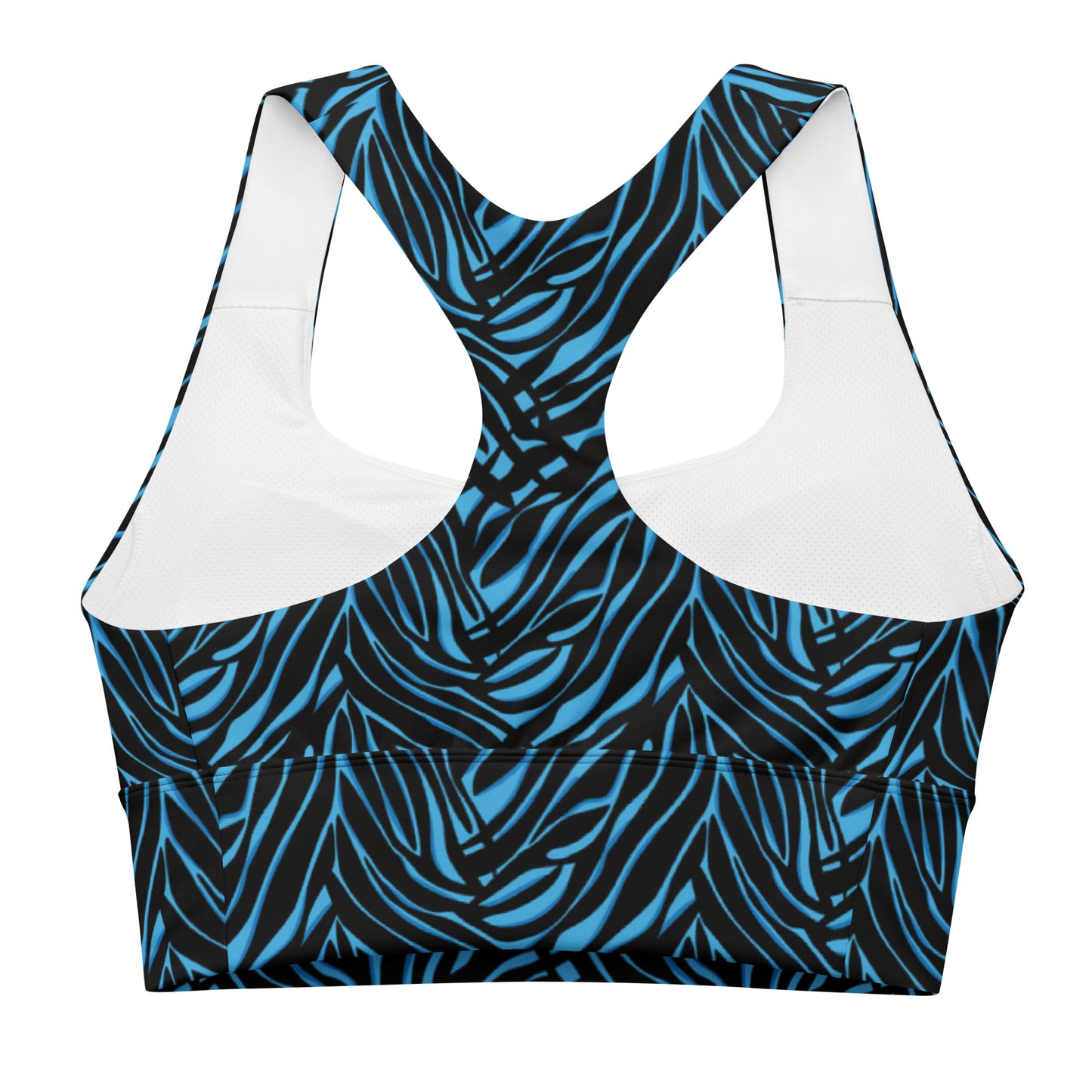 Azure Instinct Blue Longline Sports Bra