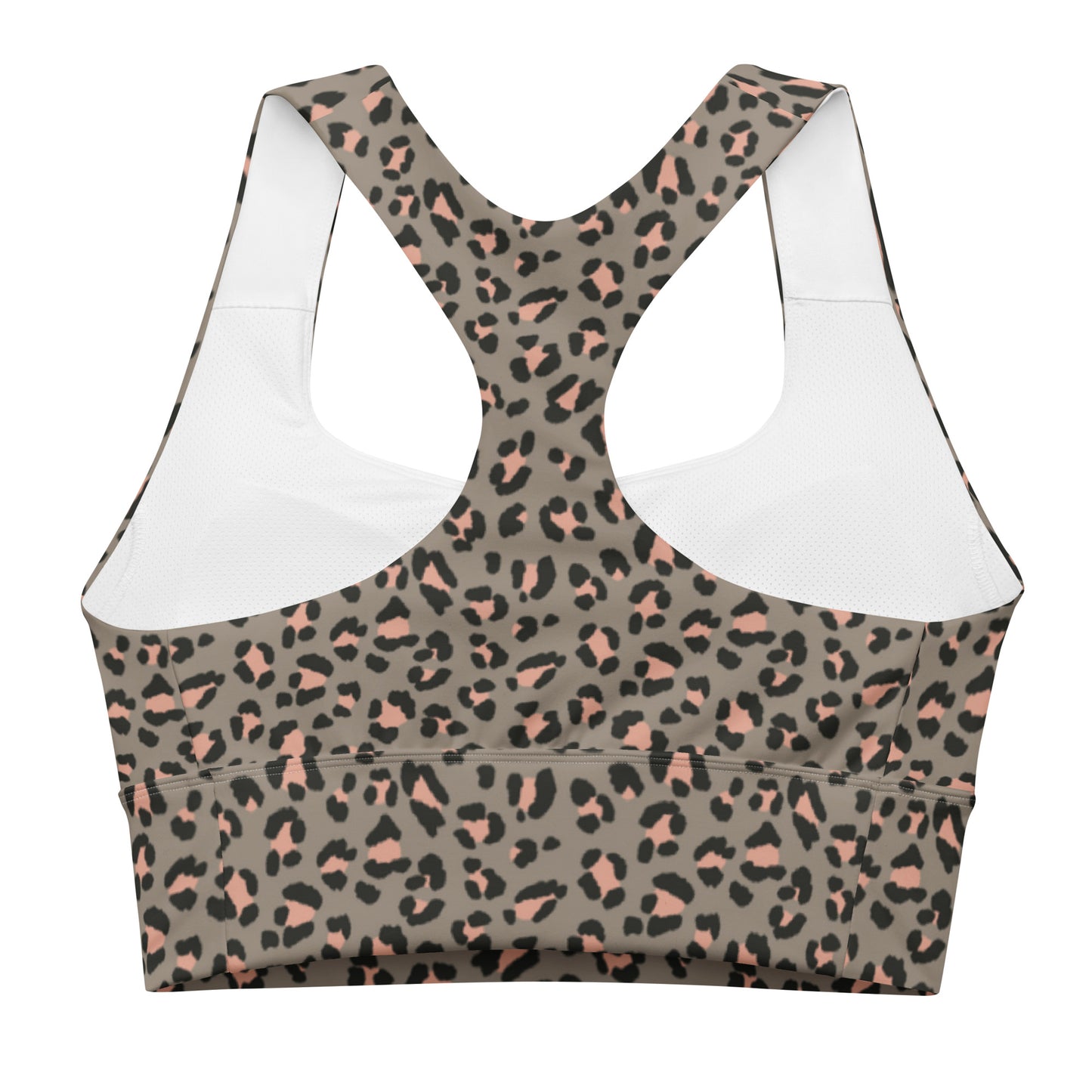 Grey Leopard Elite Longline Sports Bra