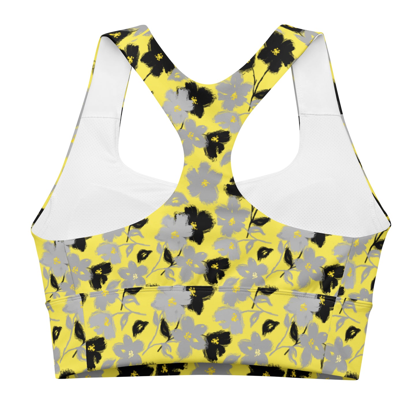 Golden Blossom Longline Sports Bra