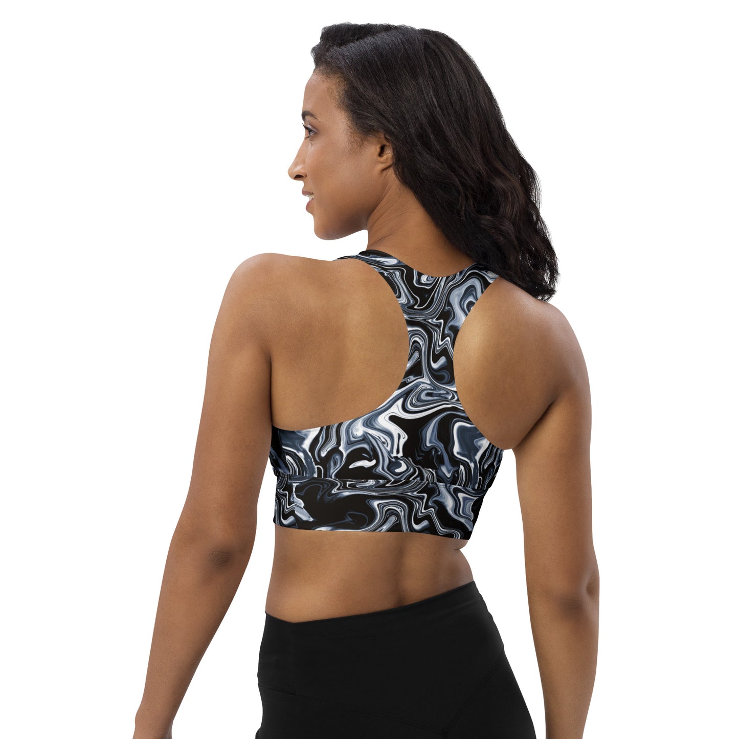 Midnight Marbles Longline Sports Bra