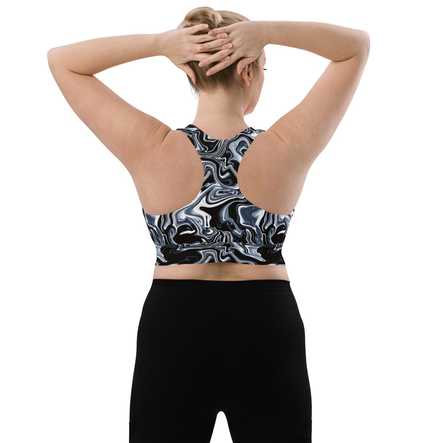 Midnight Marbles Longline Sports Bra