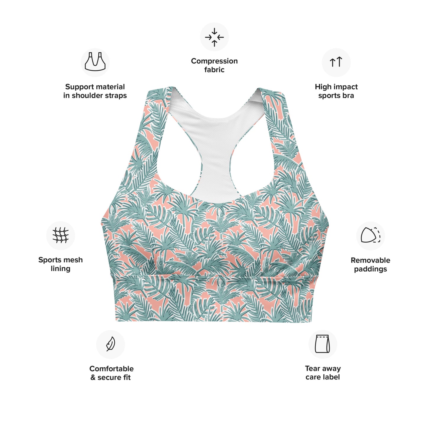 Serene Garden Longline Sports Bra