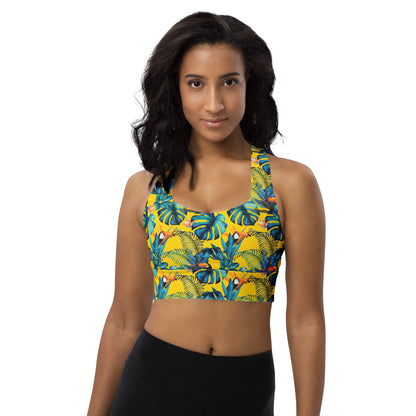 Lemon Leaf Longline Sports Bra