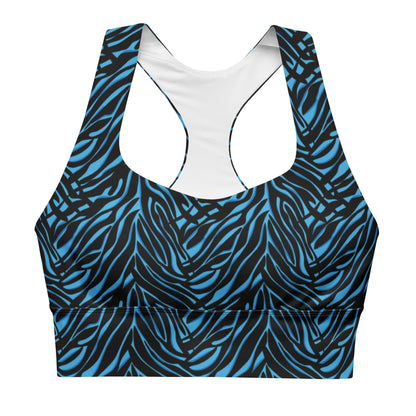 Azure Instinct Blue Longline Sports Bra