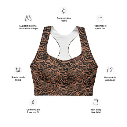 Midnight Safari Longline Sports Bra