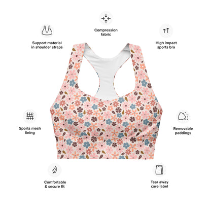 Blooming Garden Longline Sports Bra