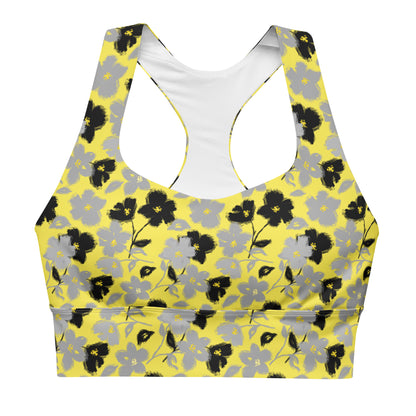 Golden Blossom Longline Sports Bra