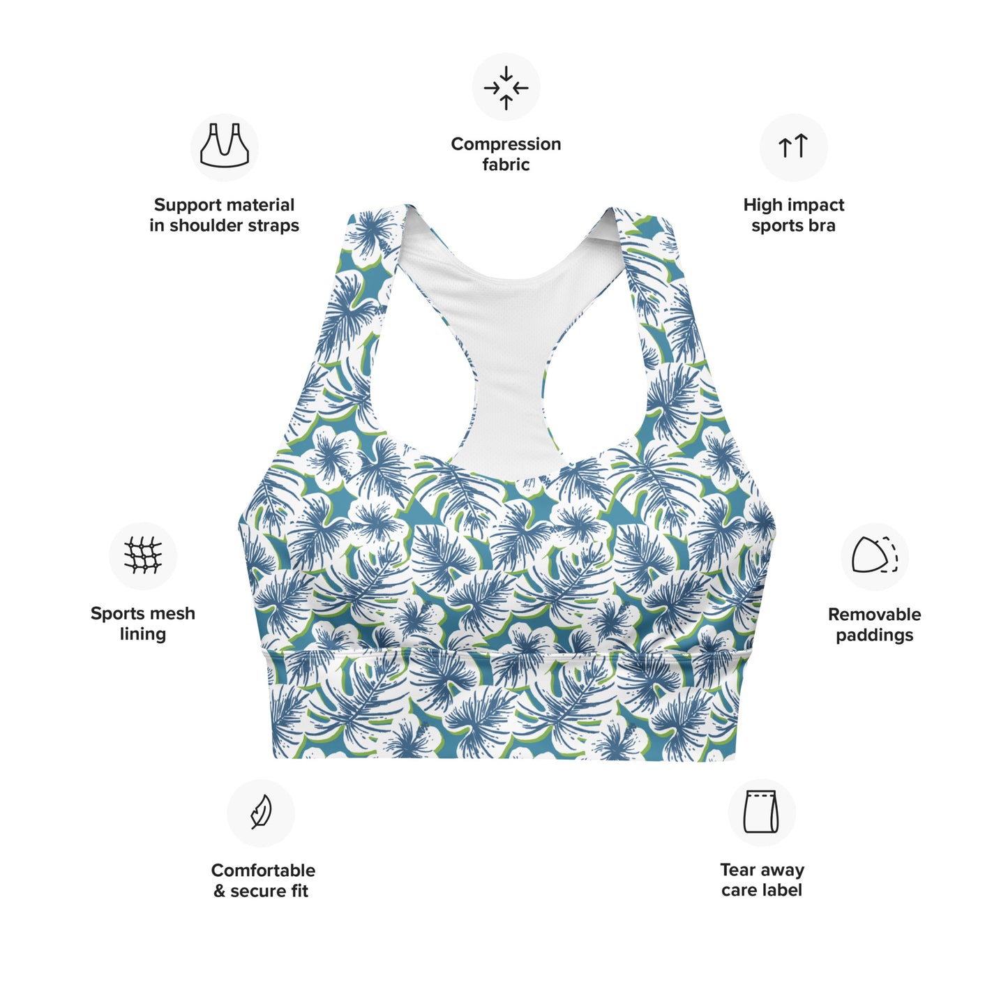 Floral Harmony Longline Sports Bra