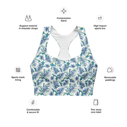 Floral Harmony Longline Sports Bra