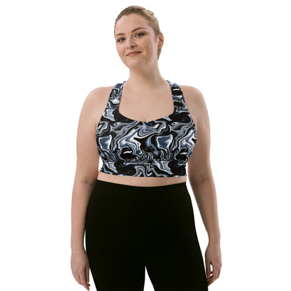 Midnight Marbles Longline Sports Bra