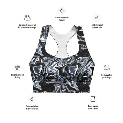 Midnight Marbles Longline Sports Bra