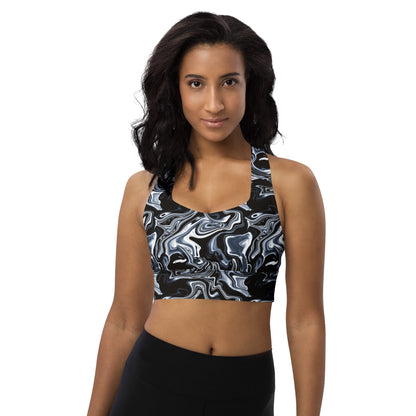 Midnight Marbles Longline Sports Bra