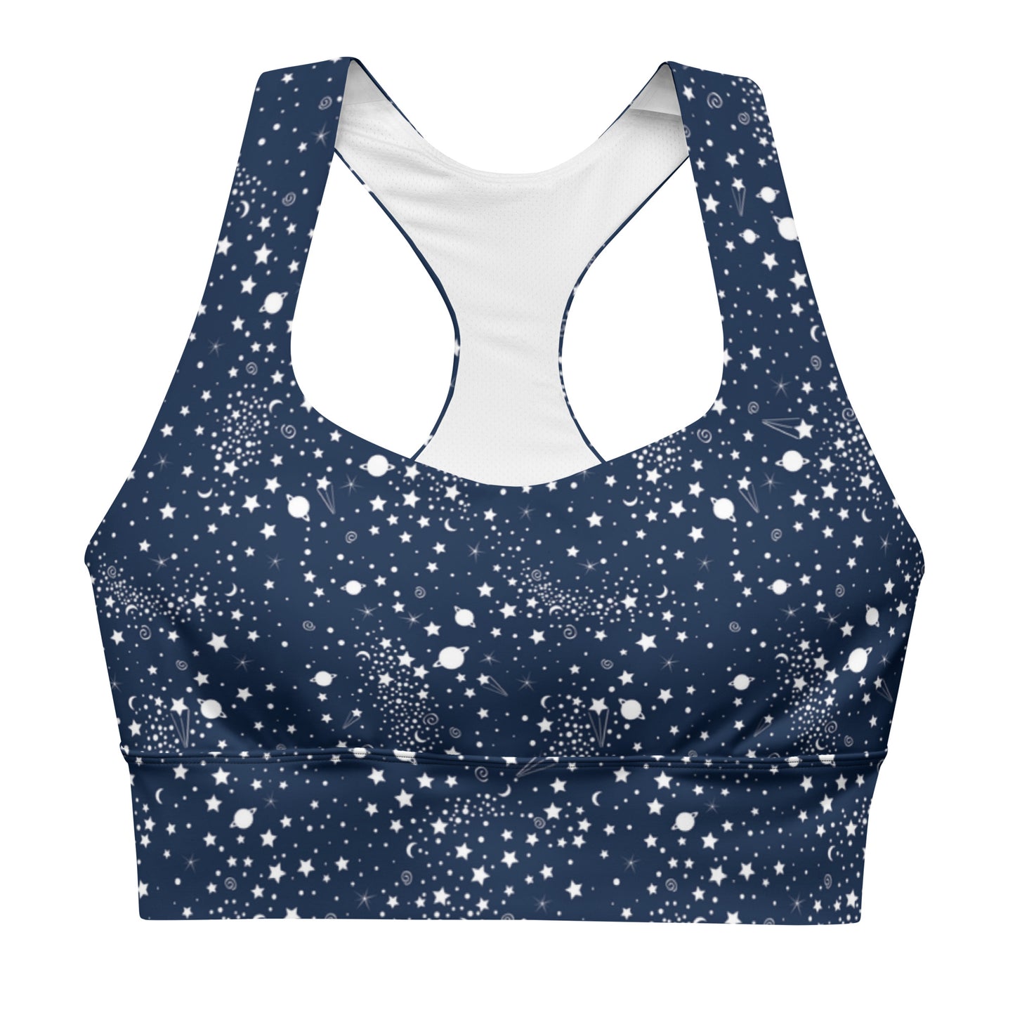 Starry Night Blue Longline Sports Bra