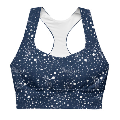 Starry Night Blue Longline Sports Bra