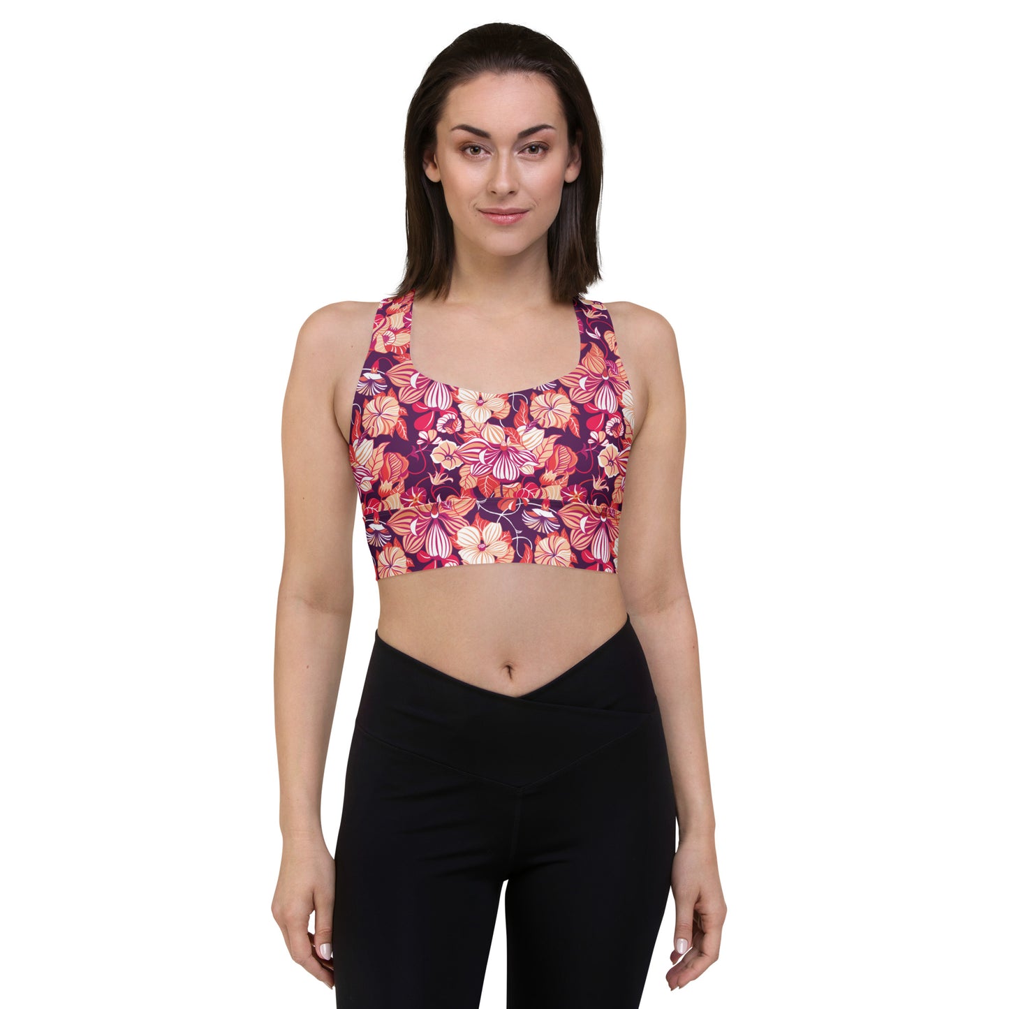 Mystic Petals Longline Sports Bra