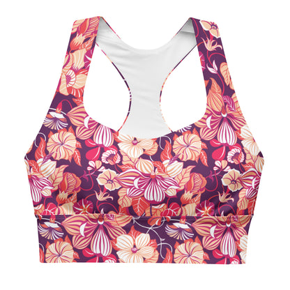 Mystic Petals Longline Sports Bra