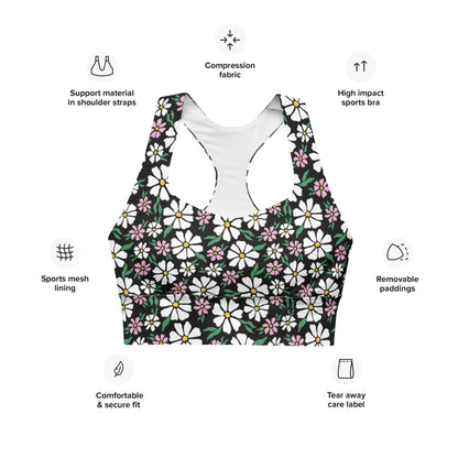 Blooming Buds Longline Sports Bra