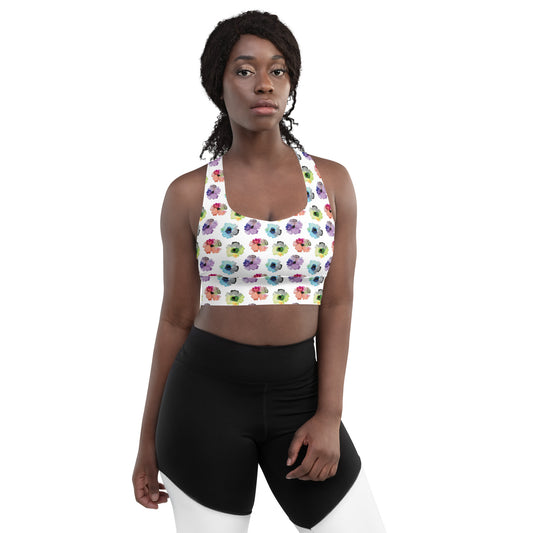 Floral Fiesta Longline Sports Bra