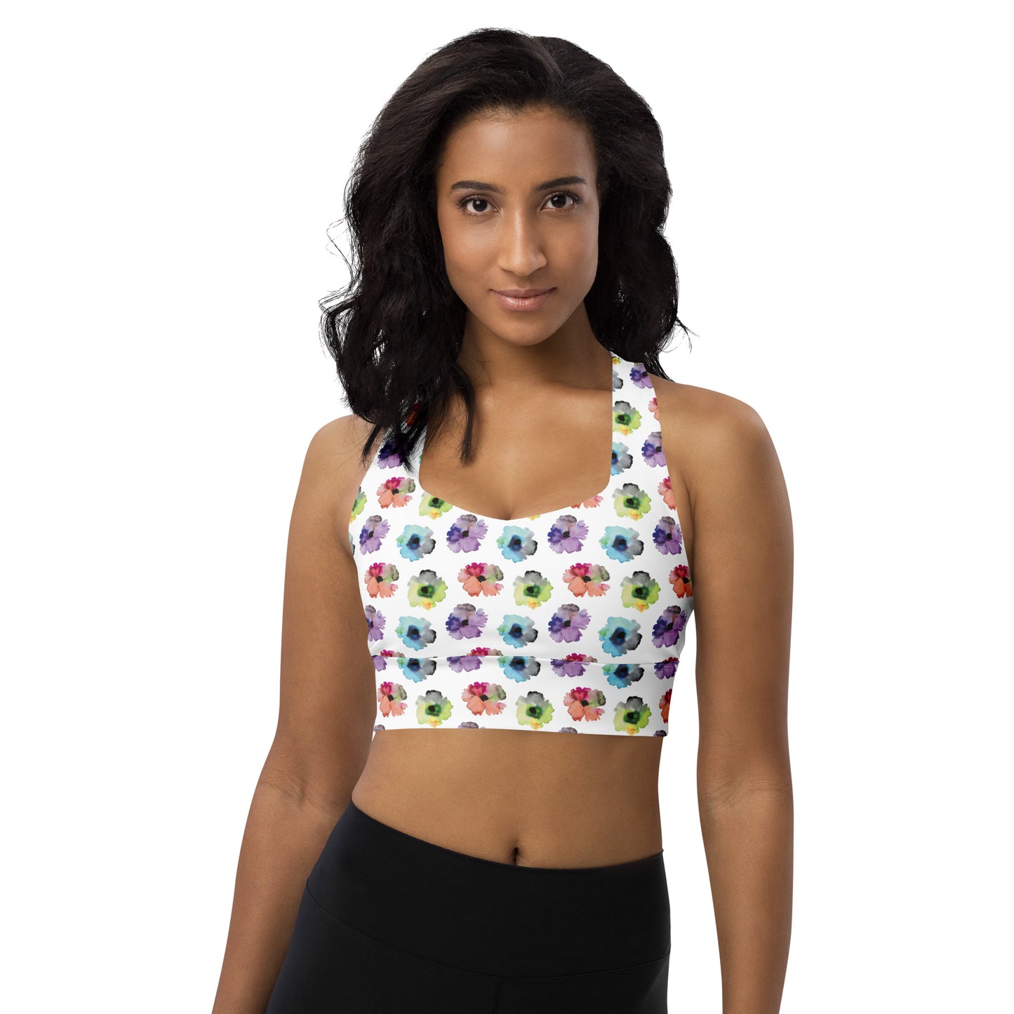 Floral Fiesta Longline Sports Bra