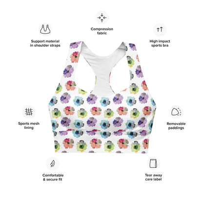 Floral Fiesta Longline Sports Bra