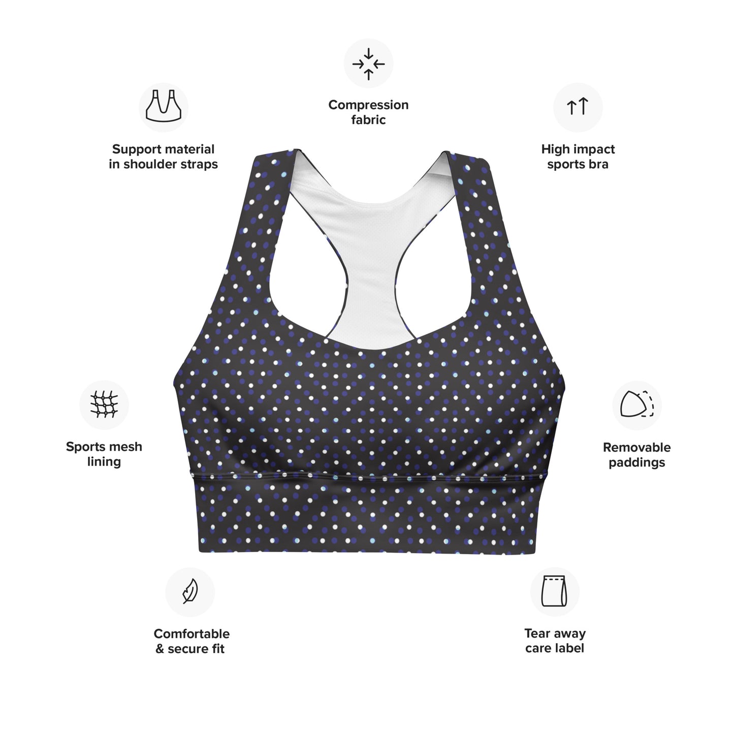 Dotty Delight Longline Sports Bra