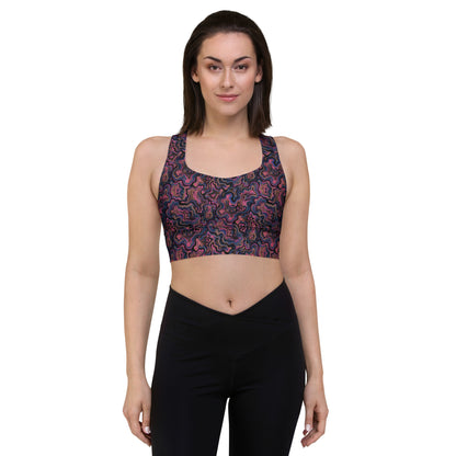 Marble Mirage Longline Sports Bra