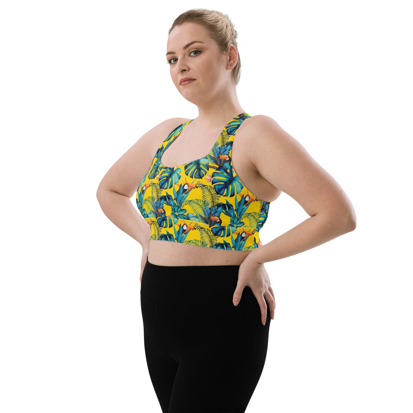 Lemon Leaf Longline Sports Bra