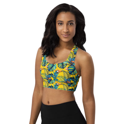 Lemon Leaf Longline Sports Bra