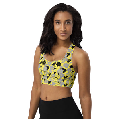 Golden Blossom Longline Sports Bra