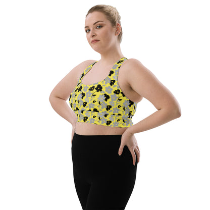 Golden Blossom Longline Sports Bra