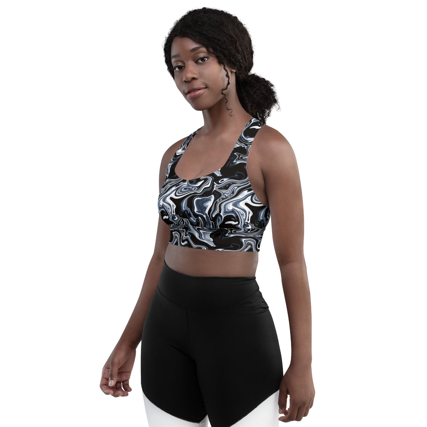 Midnight Marbles Longline Sports Bra