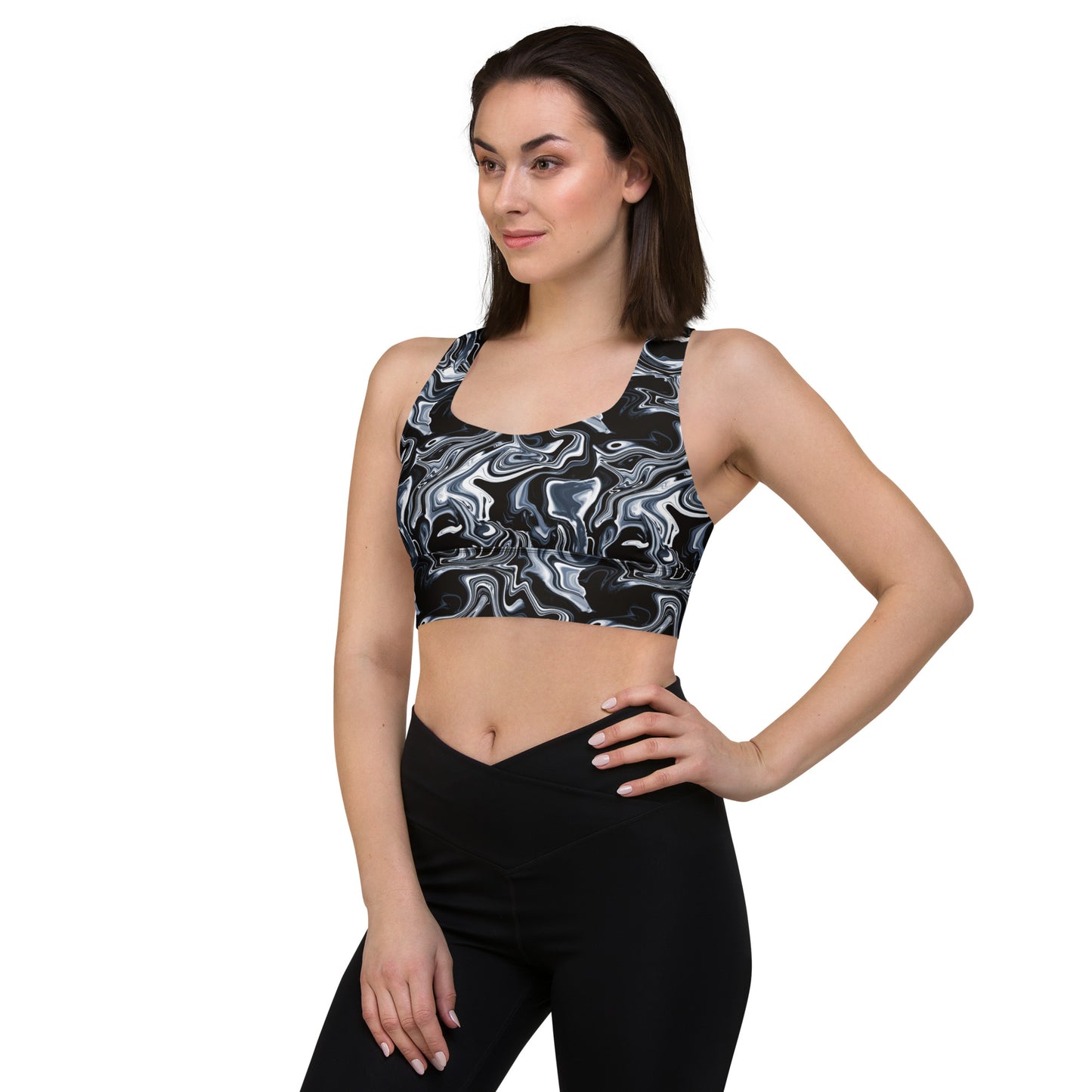 Midnight Marbles Longline Sports Bra