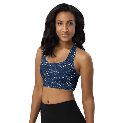 Starry Night Blue Longline Sports Bra