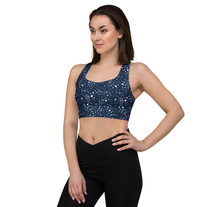 Starry Night Blue Longline Sports Bra