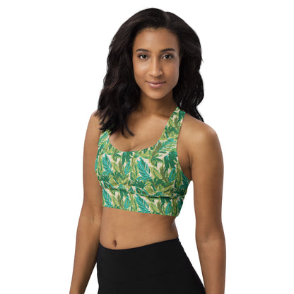 Leafy Luxury Longline Sports Bra