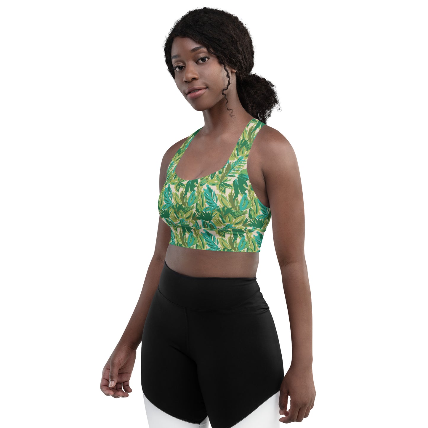 Leafy Luxury Longline Sports Bra