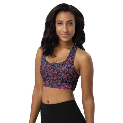 Marble Mirage Longline Sports Bra