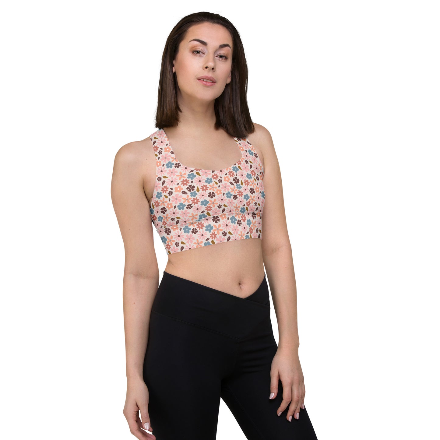 Blooming Garden Longline Sports Bra