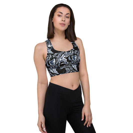 Midnight Marbles Longline Sports Bra