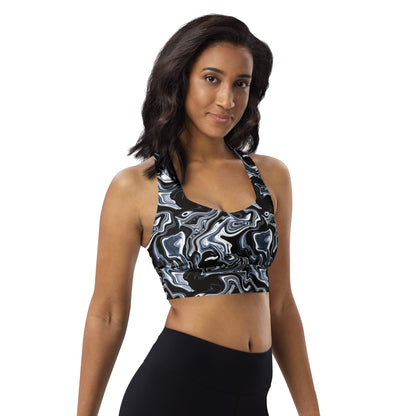 Midnight Marbles Longline Sports Bra