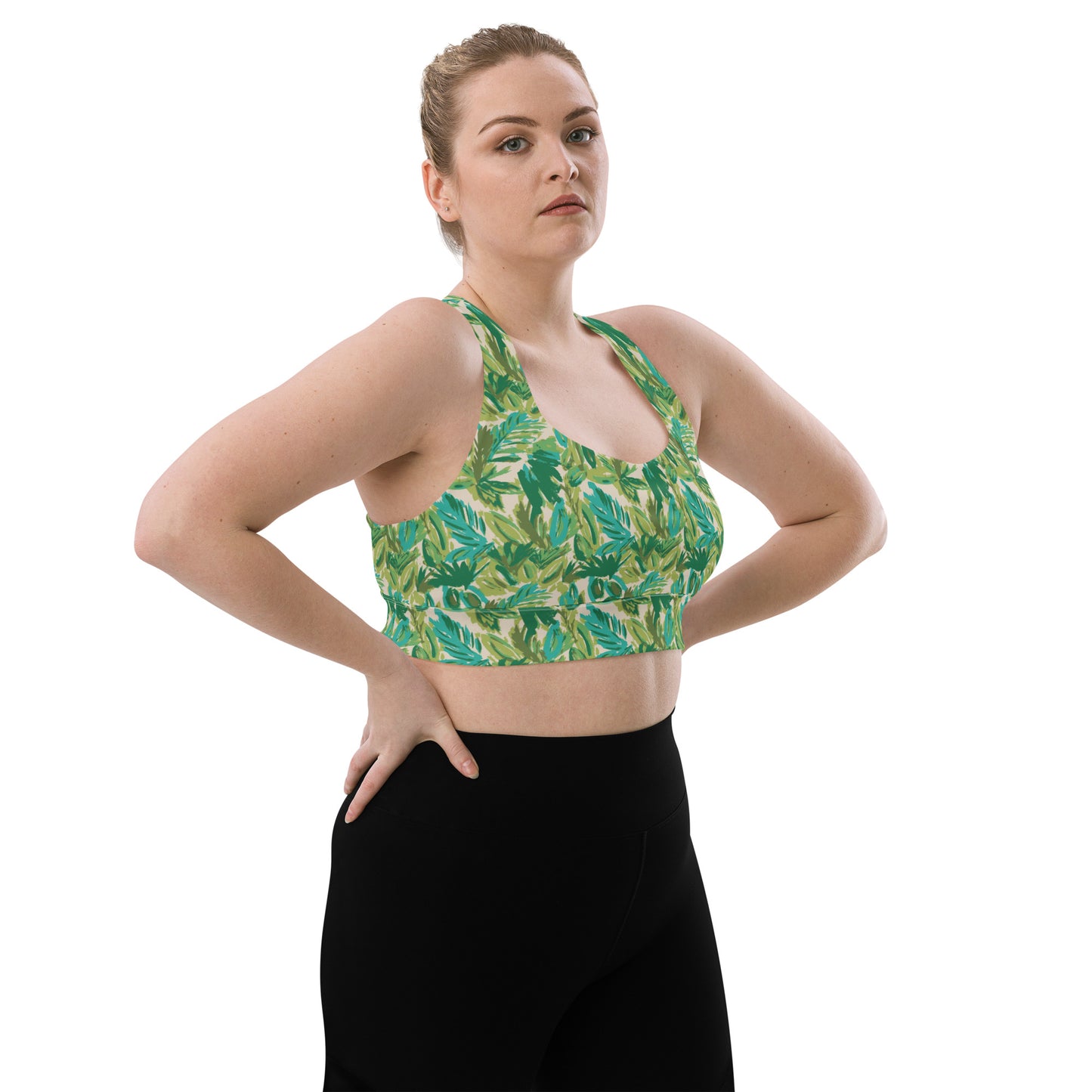 Leafy Luxury Longline Sports Bra