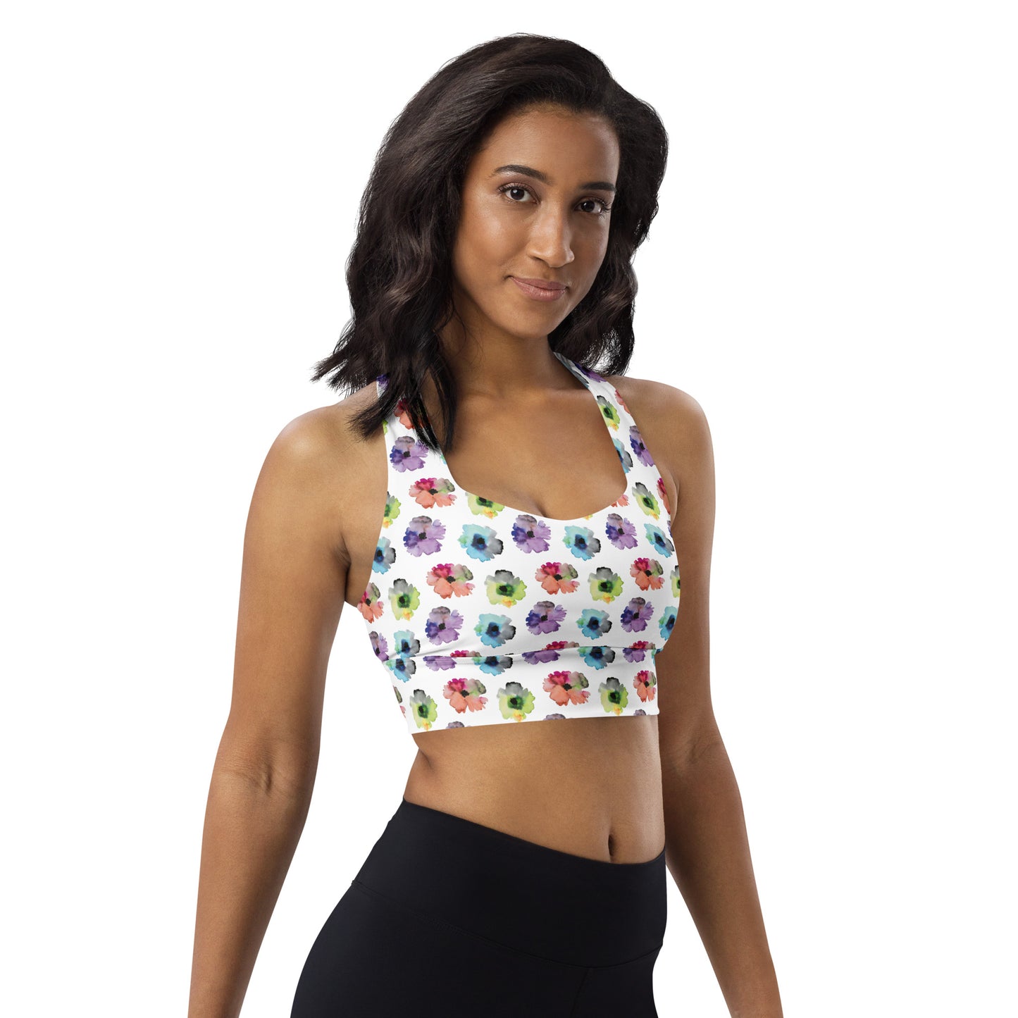 Floral Fiesta Longline Sports Bra