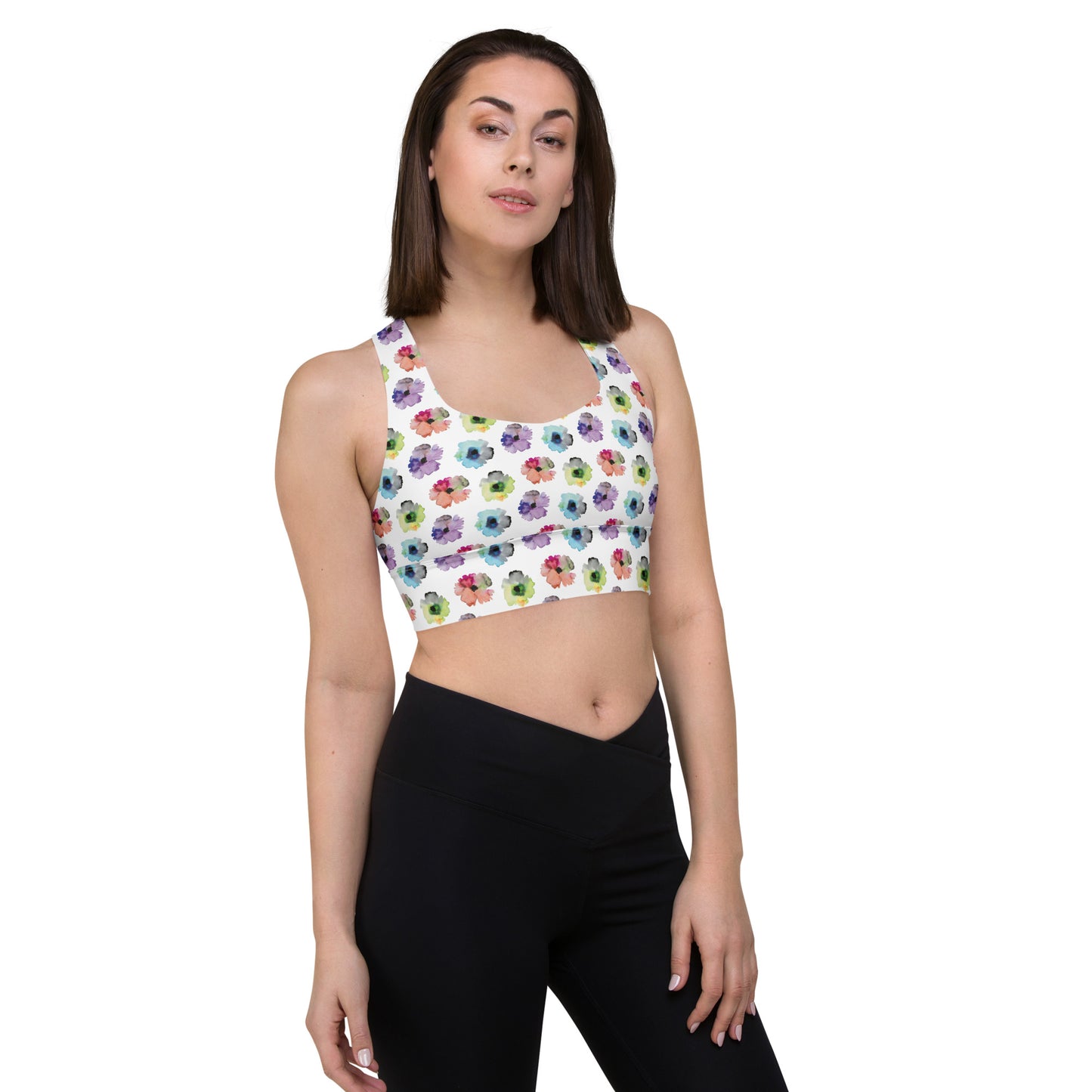 Floral Fiesta Longline Sports Bra