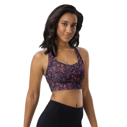 Marble Mirage Longline Sports Bra