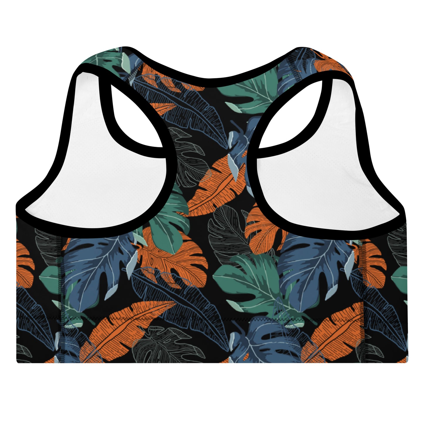 Multicolor Leaf Fusion Padded Sports Bra