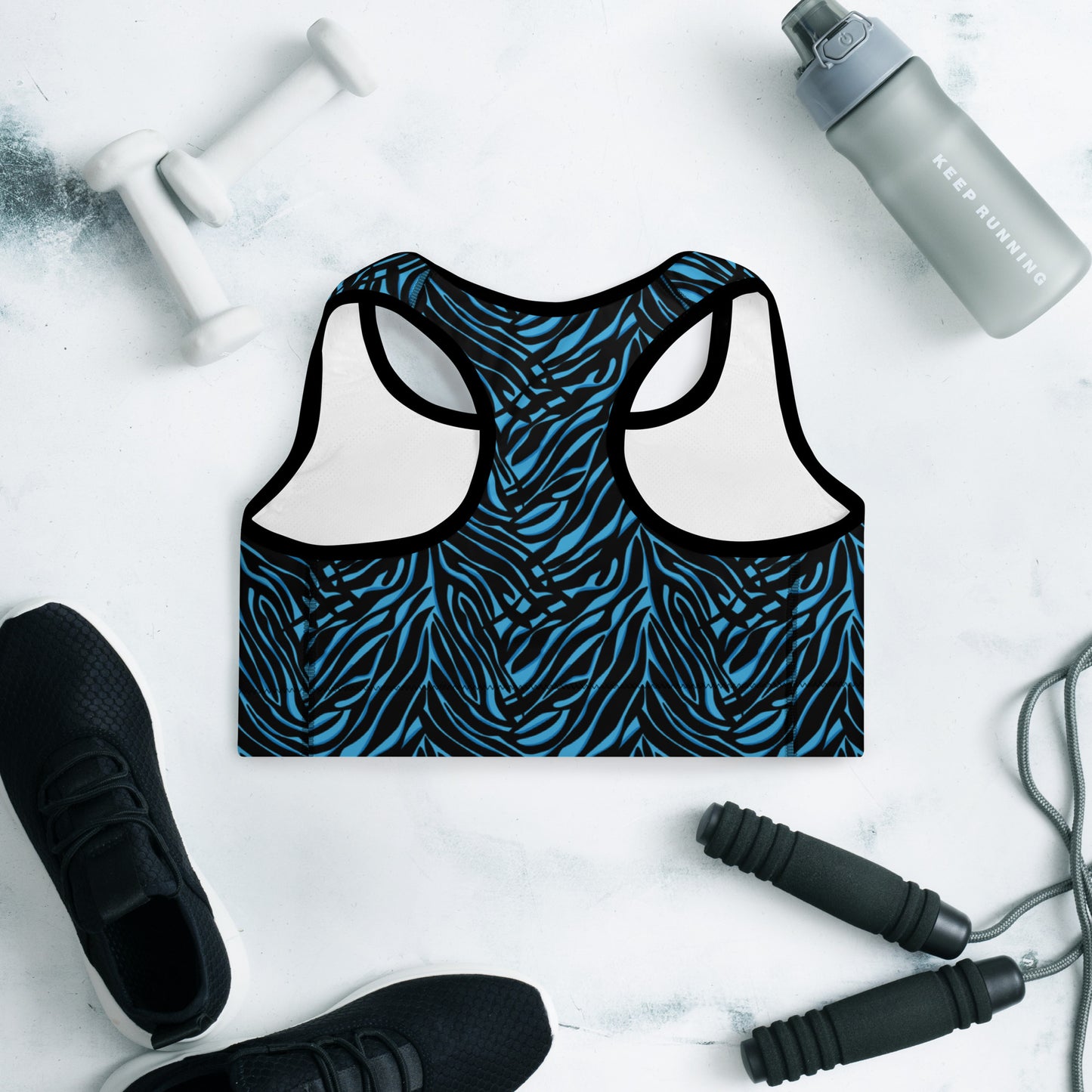 Azure Instinct Blue Padded Sports Bra