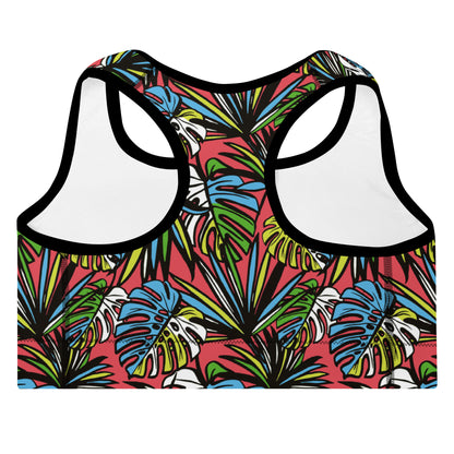 Multicolored Leafy Mix Padded Sports Bra