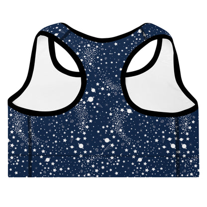 Starry Night Blue Padded Sports Bra