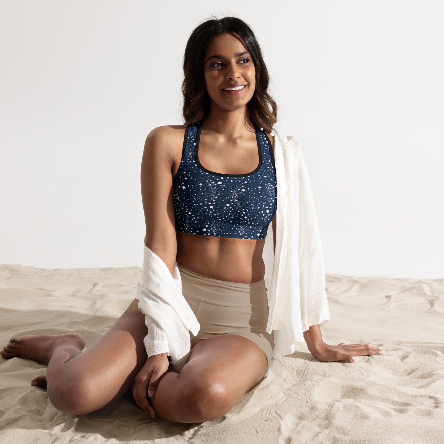 Starry Night Blue Padded Sports Bra